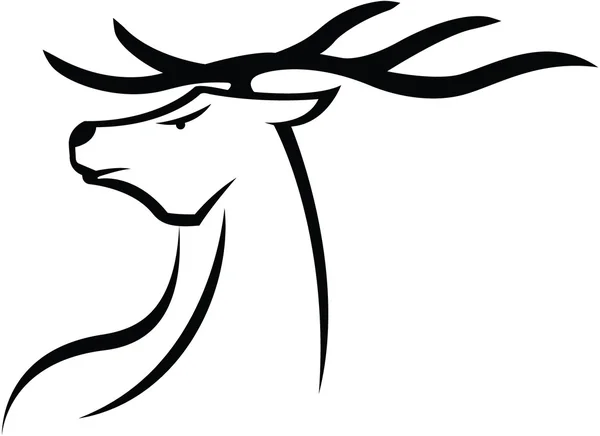 Illustration tête de cerf — Image vectorielle