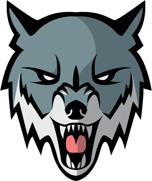 Lobo cabeza ilustración diseño — Vector de stock