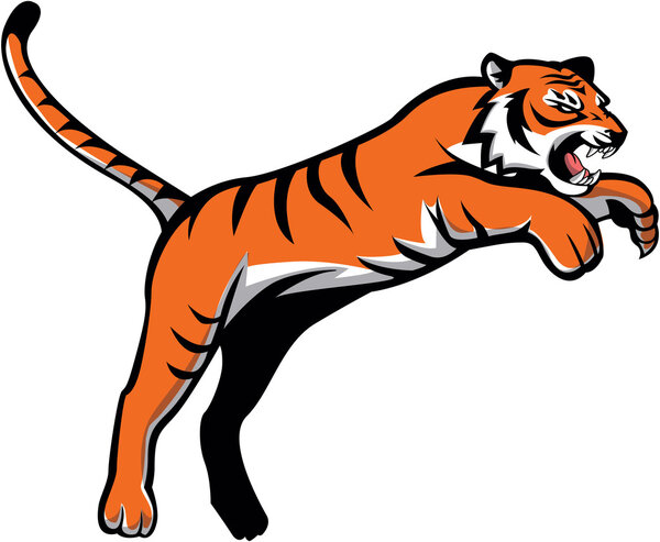 Jumping Tiger Symbol Illustration design