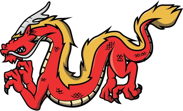 Дизайн ілюстрації червоного дракона — стоковий вектор