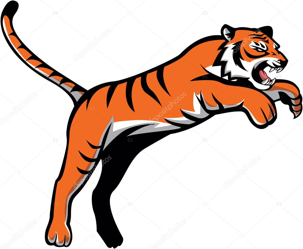 Jumping Tiger Symbol Illustration design