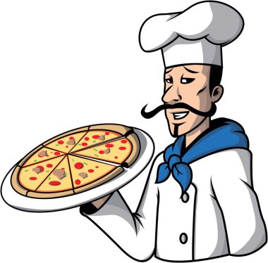 Pizza chef illüstrasyon tasarımı