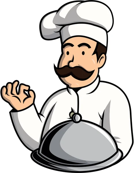 Oldman chef illustration design — Stock Vector
