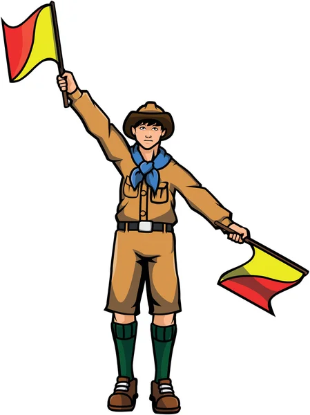 Boy scout vector Desenho ilustrativo — Vetor de Stock