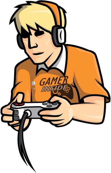 Gamers hombre vector ilustración diseño — Vector de stock