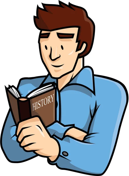 Uomo lettura libro vettoriale illustrazione design — Vettoriale Stock