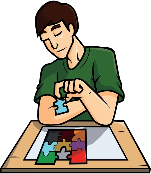 Puzzle jogando design de ilustração vetorial — Vetor de Stock