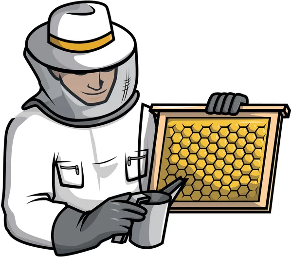 Bee keeper  illustration design — Stock Vector