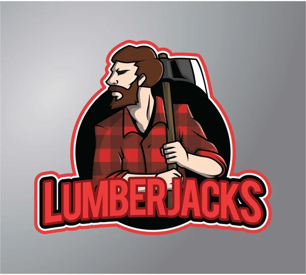 Ilustrasi vektor desain Lumberjack - Stok Vektor