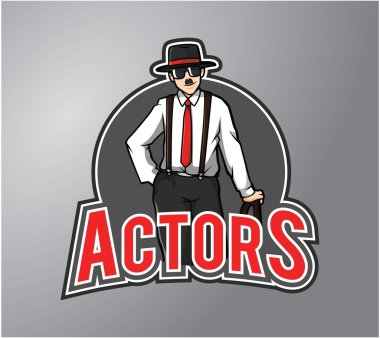 Actor with funny moustache clipart
