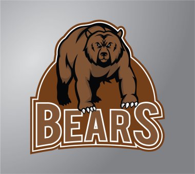 Ayı illüstrasyon tasarım rozeti