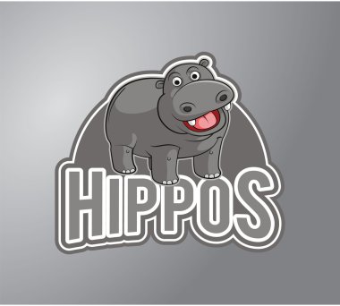 Su aygırı illüstrasyon tasarım rozeti