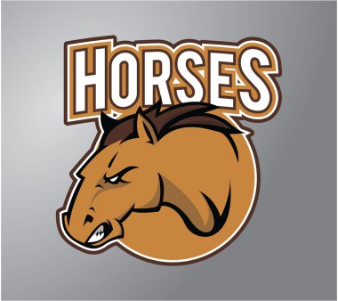 At illüstrasyon tasarım rozeti