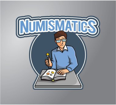Nümismatik illüstrasyon tasarım rozeti