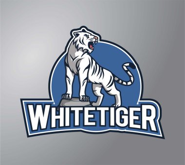 White tiger illustration design clipart