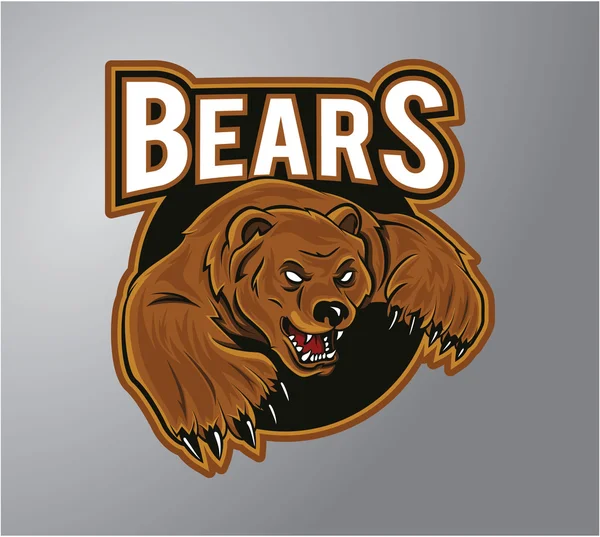 Emblema de design de ilustração de urso — Vetor de Stock