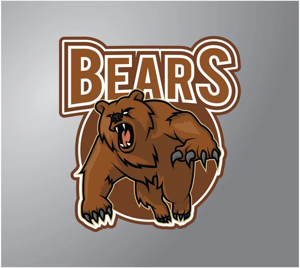 Bear Illustration design badge — Stock Vector