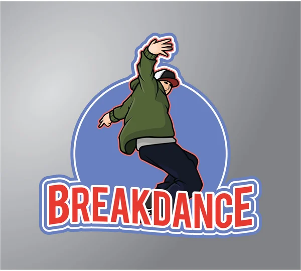 Tanda pengenal desain breakdance ilustrasi - Stok Vektor