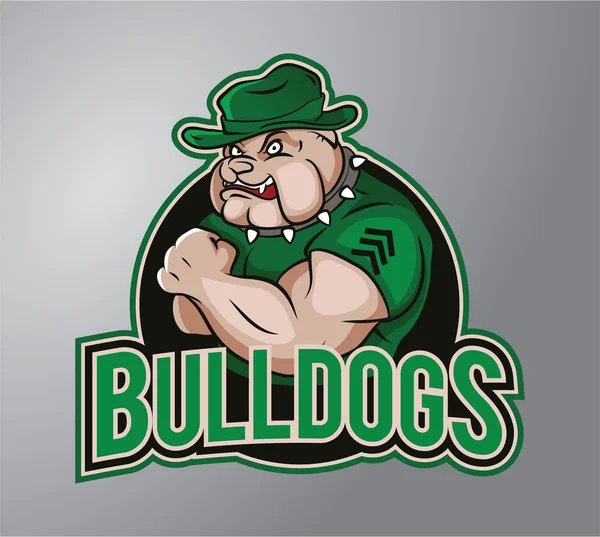Bulldog Illustrazione disegno distintivo — Vettoriale Stock