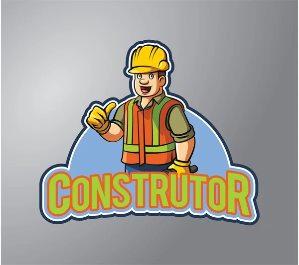 Bauarbeiter-Illustration — Stockvektor
