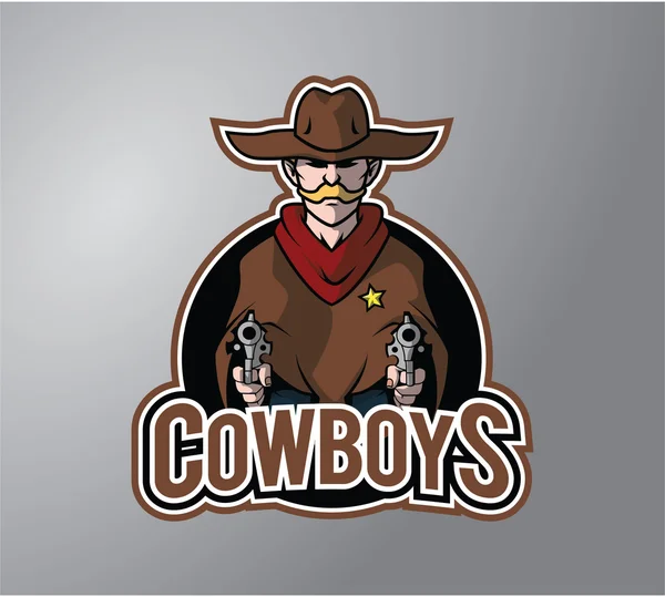 Emblema de design de ilustração Cowboy — Vetor de Stock