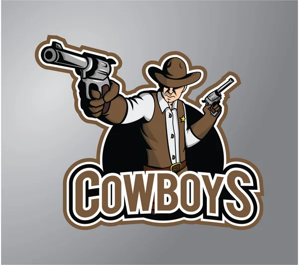 Cowboy Illustration design badge — Stock Vector