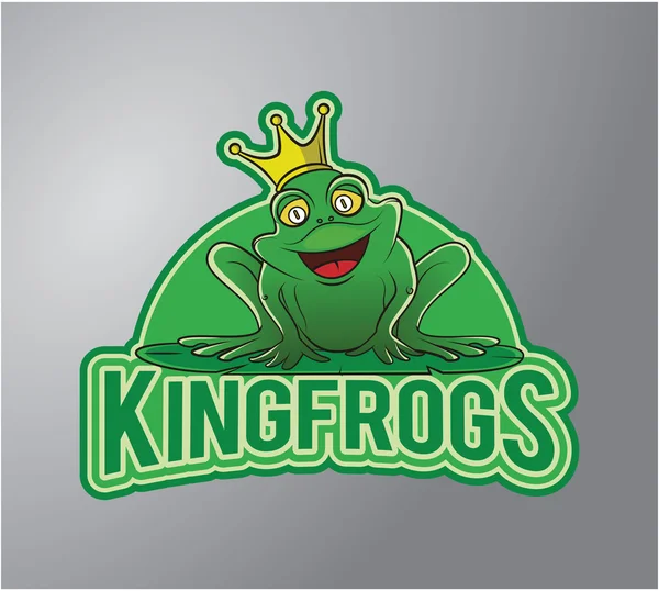 Disegno distintivo King Frog Illustration — Vettoriale Stock