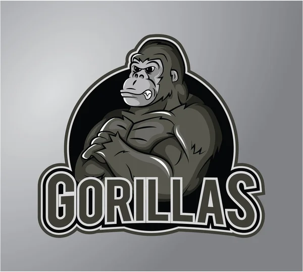 Gorilla Illustration design badge — Stock Vector