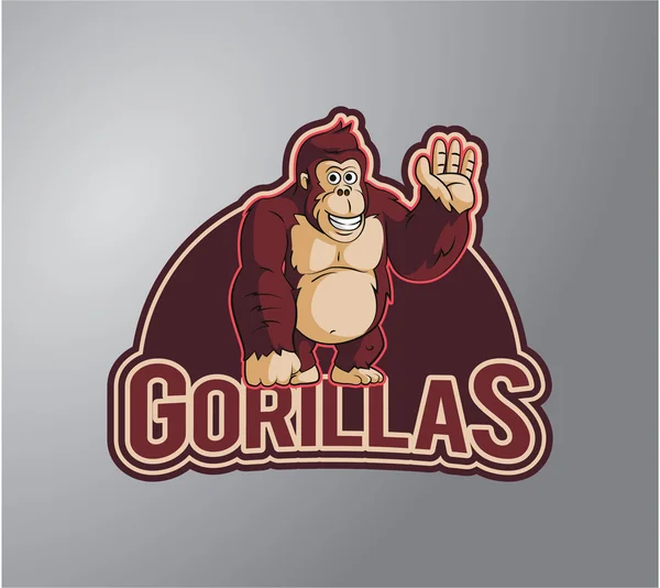 Gorilla Illustration design badge — Stock Vector