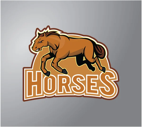 Horse Illustration design badge — Stock Vector