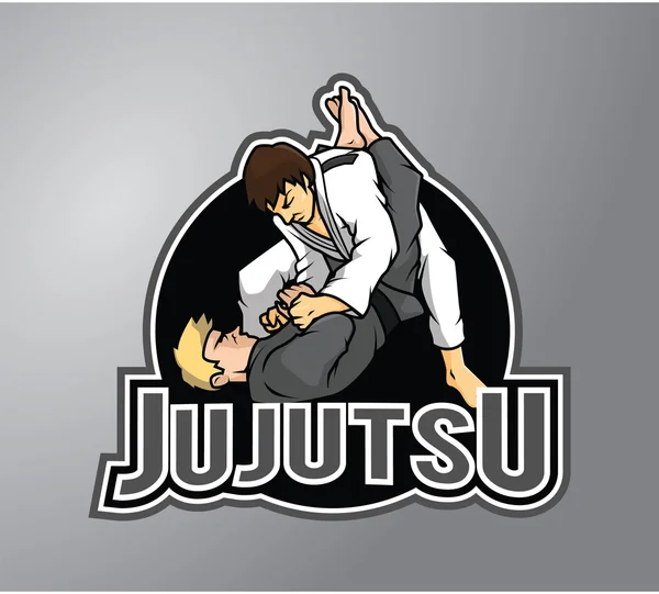 Jujutsu Ilustración insignia de diseño — Archivo Imágenes Vectoriales