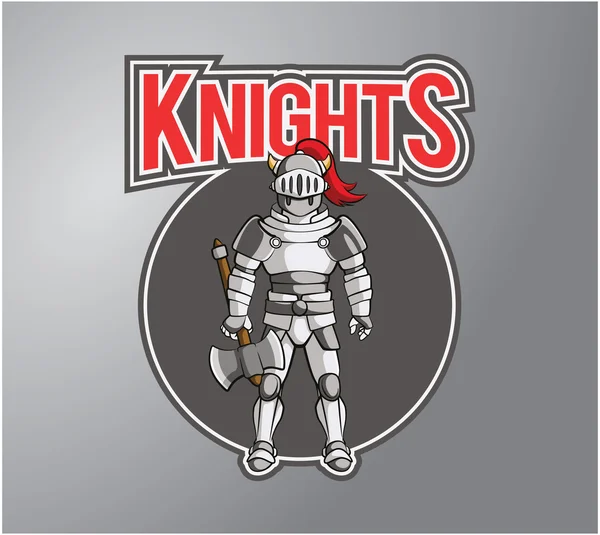Knight Illustration design badge — Stock vektor