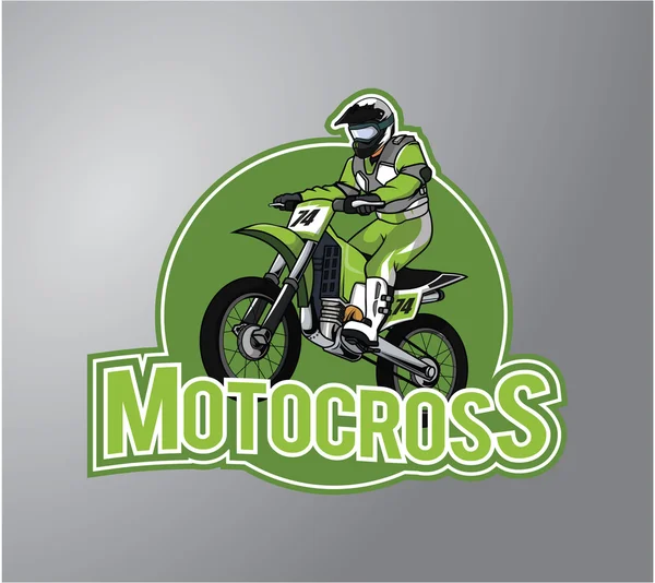 Motocross Ilustración insignia de diseño — Vector de stock