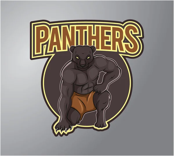 Panthers Ilustración insignia de diseño — Archivo Imágenes Vectoriales