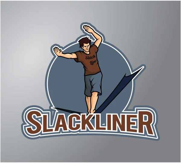 Diseño de ilustración de símbolo Slackliner — Vector de stock