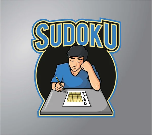 Jogador de sudoku Símbolo de design — Vetor de Stock