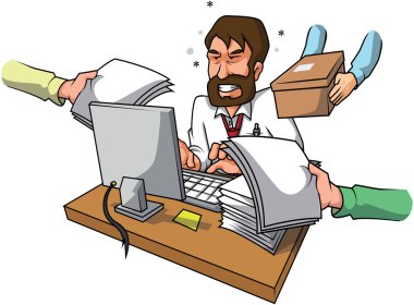 İşadamı stres vektör çizim