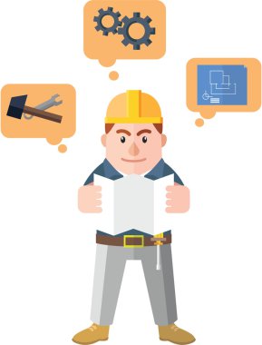 Mühendis düz çizgi film