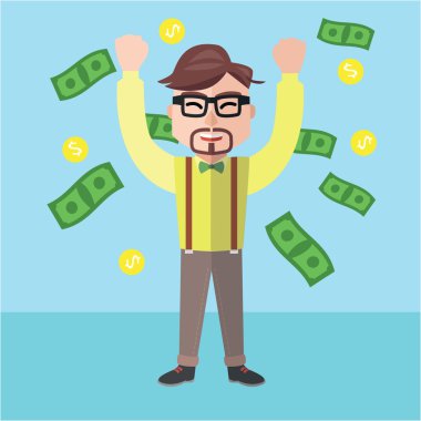 para yağmur illüstrasyon vektör