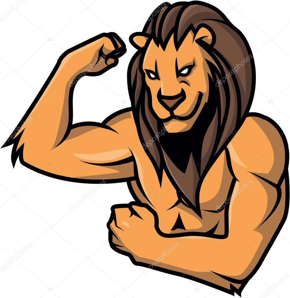 Strong lion vector illustration