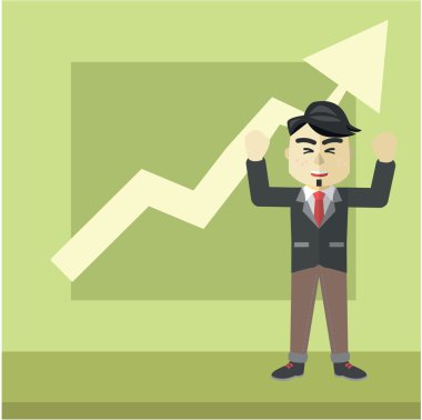 İşadamı başarı düz tasarım