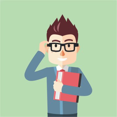 Nerd boy at campus