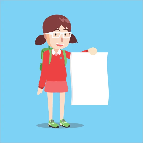 Girl standing paper — Wektor stockowy