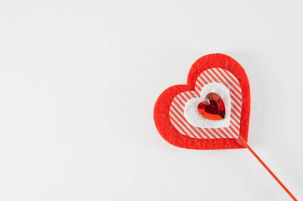 The heart of felt on a white background — Stock Photo, Image