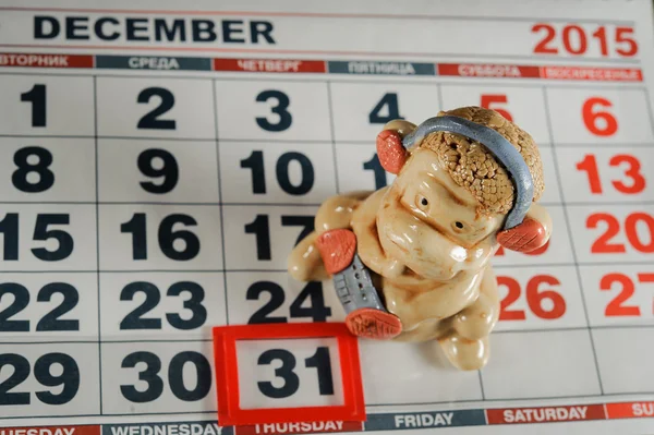 Data 31 Dicembre, Giovedì è segnato in rosso sul calendario, alla vigilia del nuovo 2016 — Foto Stock