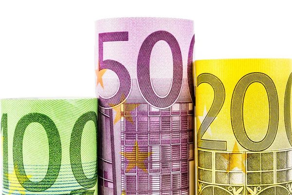Pódio feito de notas de euro grandes — Fotografia de Stock