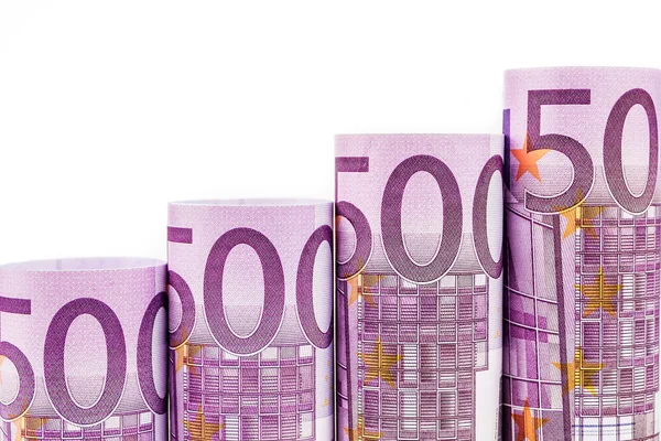 Powstanie kroki z banknoty 500 euro — Zdjęcie stockowe