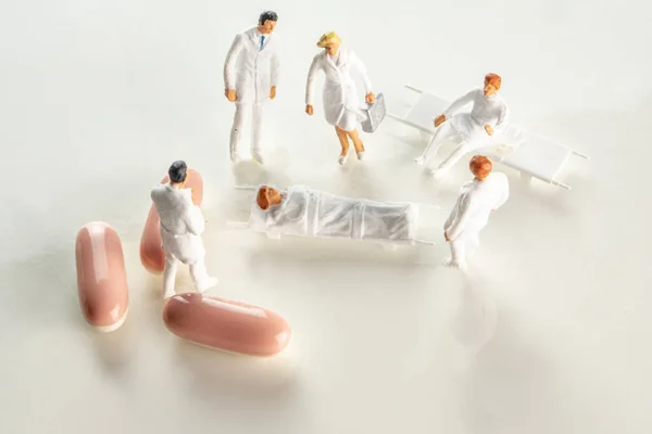 Primo Piano Del Team Figurine Miniatura Forze Mediche Speciali Medici — Foto Stock