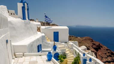 oia santorini ve parçası caldera View
