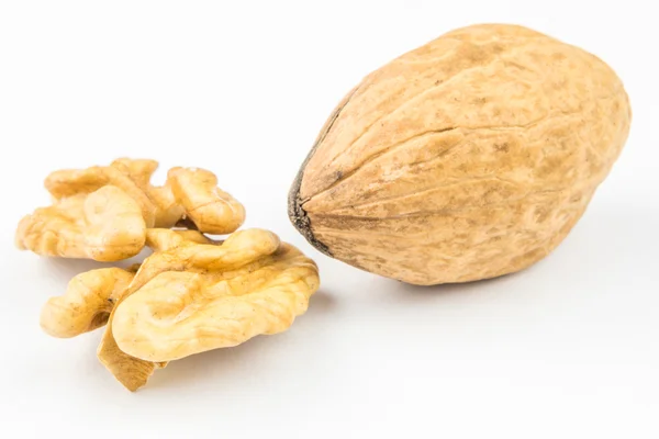 Closeup view of walnuts on white background — Stock Photo, Image